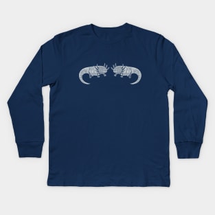 Axolotls in Love - cute and fun axolotl design - dark colors Kids Long Sleeve T-Shirt